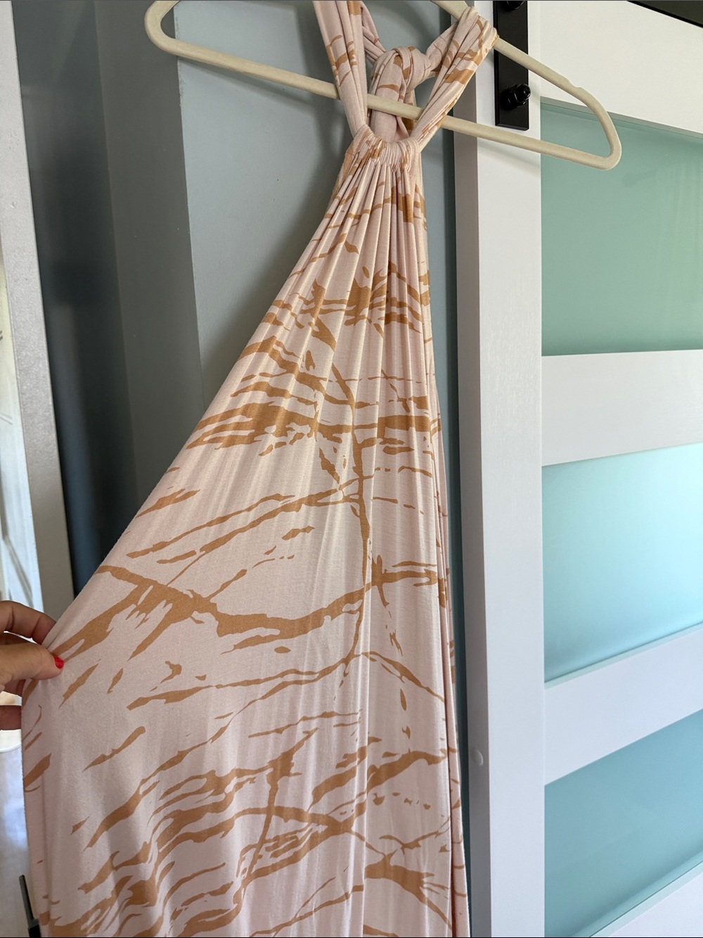 Rachel Pally Blush and Tan Halter Maxi Dress